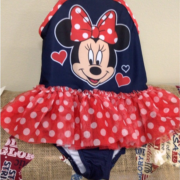 Disney Girls Minnie Mouse Swimsuit Size 4T ~ Excellent 🏖️⛱️🏝️ - Picture 11 of 16